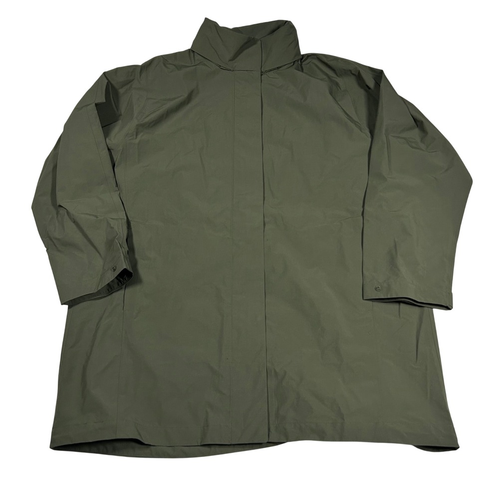Uniqlo Blocktech Coat Mens Large Olive Green Rain Jacket Waterproof Windproof - Picture 1 of 7